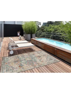 Moma Teppiche & Fußmatten|Outdoorteppiche<Outdoor-Teppich "Luna" in Creme/ Türkis/ Orange