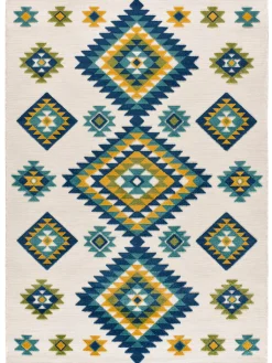 Moma Outdoorteppiche<Outdoor-Teppich "Mila" in Creme/ Blau
