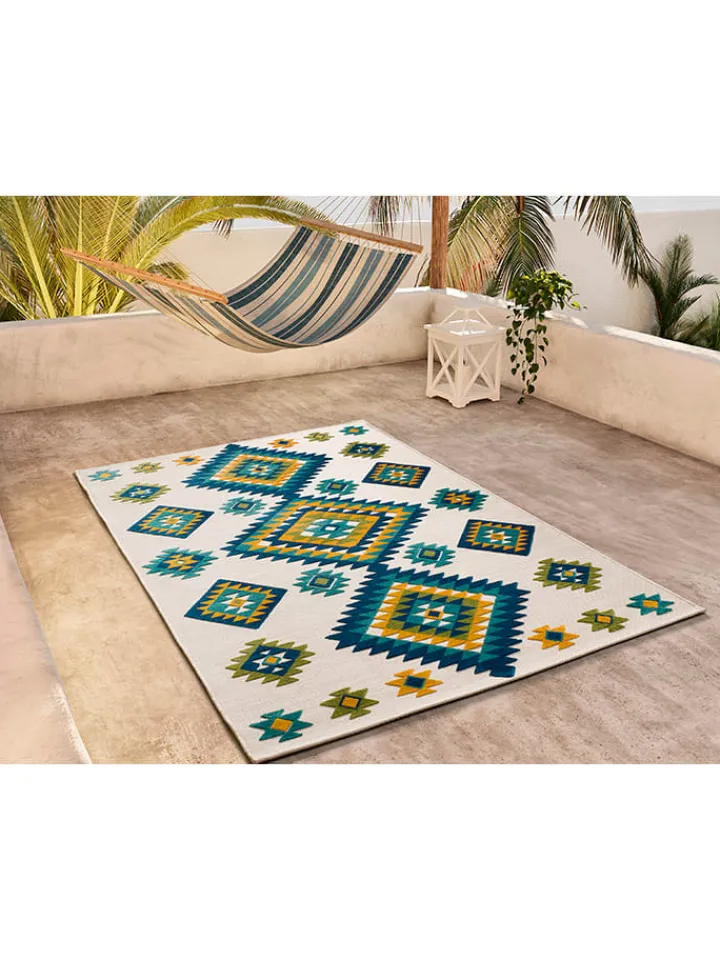 Moma Outdoorteppiche<Outdoor-Teppich "Mila" in Creme/ Blau