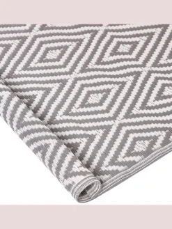 Beliani Outdoorteppiche<Outdoorteppich SIKAR in Grau/Weiß - (W) 120 x (H) 0.5 x (L) 180 cm