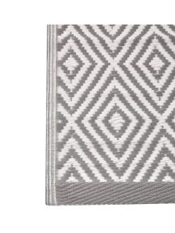 Beliani Outdoorteppiche<Outdoorteppich SIKAR in Grau/Weiß - (W) 120 x (H) 0.5 x (L) 180 cm