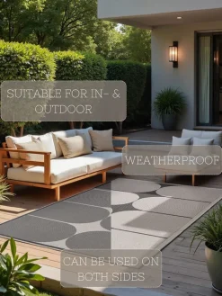 NORTHRUGS Outdoorteppiche<Outdoor-Wendeteppich "Bowen" in Schwarz/ Weiß