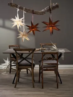 STAR Trading Lichterketten & Deko-Leuchten<Papierstern "December" in Weiß - Ø 35 cm