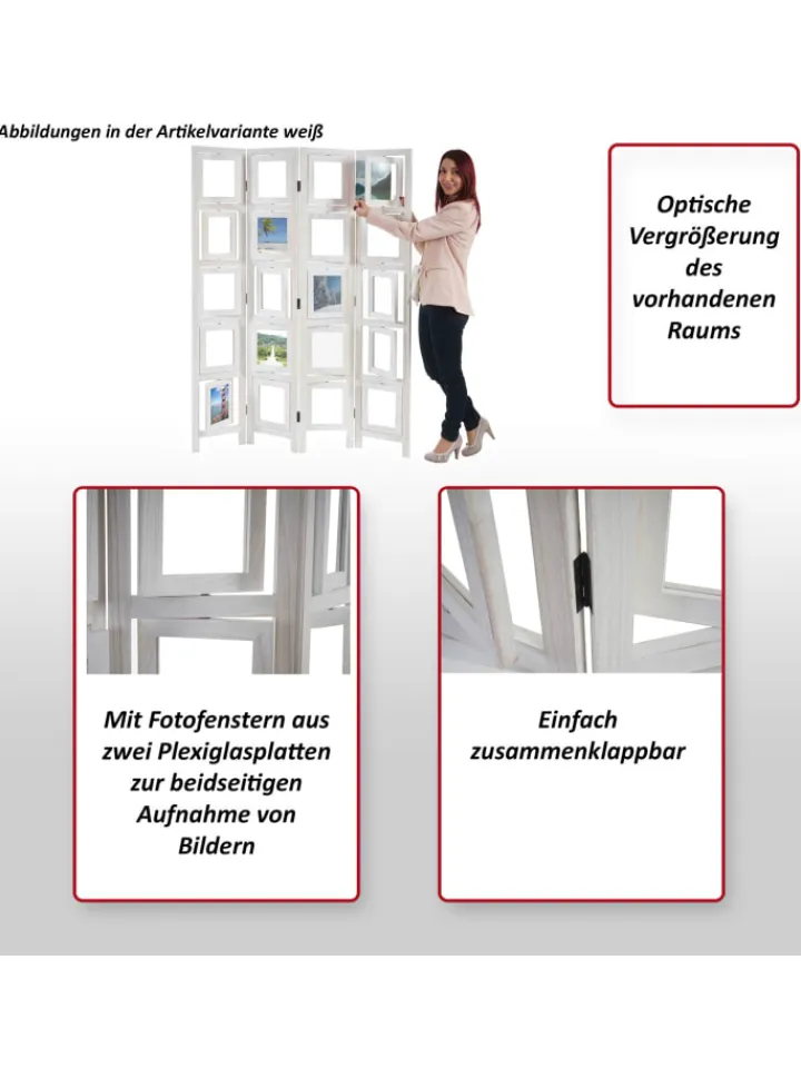 MCW Paravents<Paravant Bildgalerie, Weiß