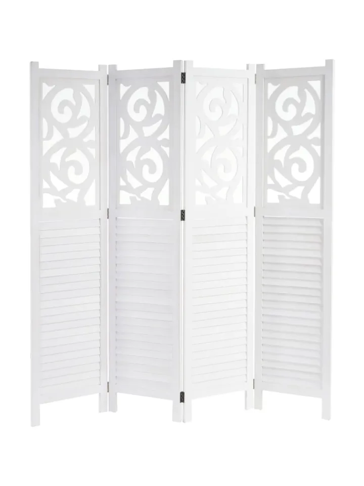 MCW Paravents<Paravant Izmir mit Ornamente, 170x161x2cm, weiß