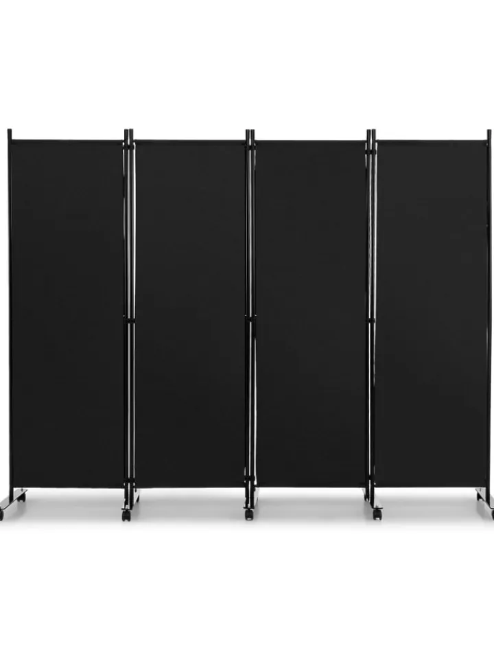 COSTWAY Paravents<Paravent 4 tlg. 173 cm in Schwarz