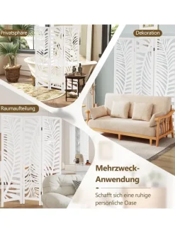COSTWAY Paravents<Paravent 170 x 121cm in Weiß