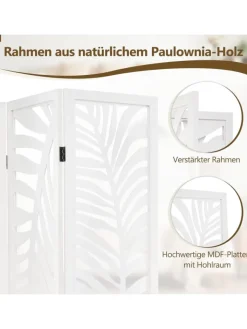 COSTWAY Paravents<Paravent 170 x 121cm in Weiß