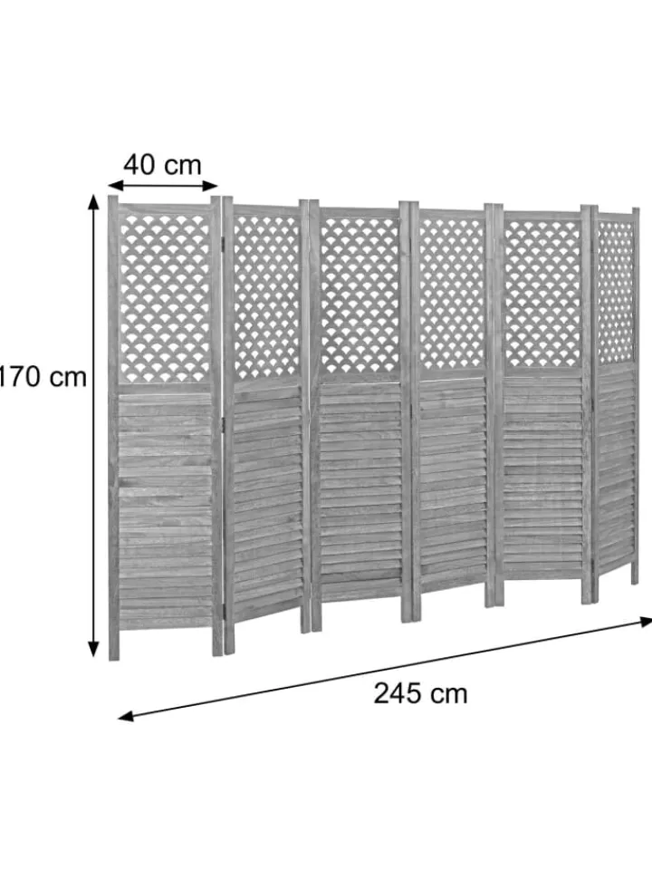 MCW Paravents<Paravent A84 mit Ornamente, Weiß