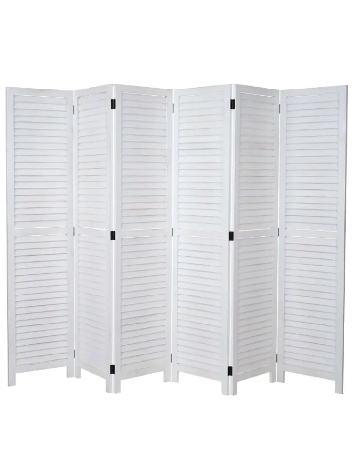 MCW Paravents<Paravent C30 im Shabby-Look, Weiß