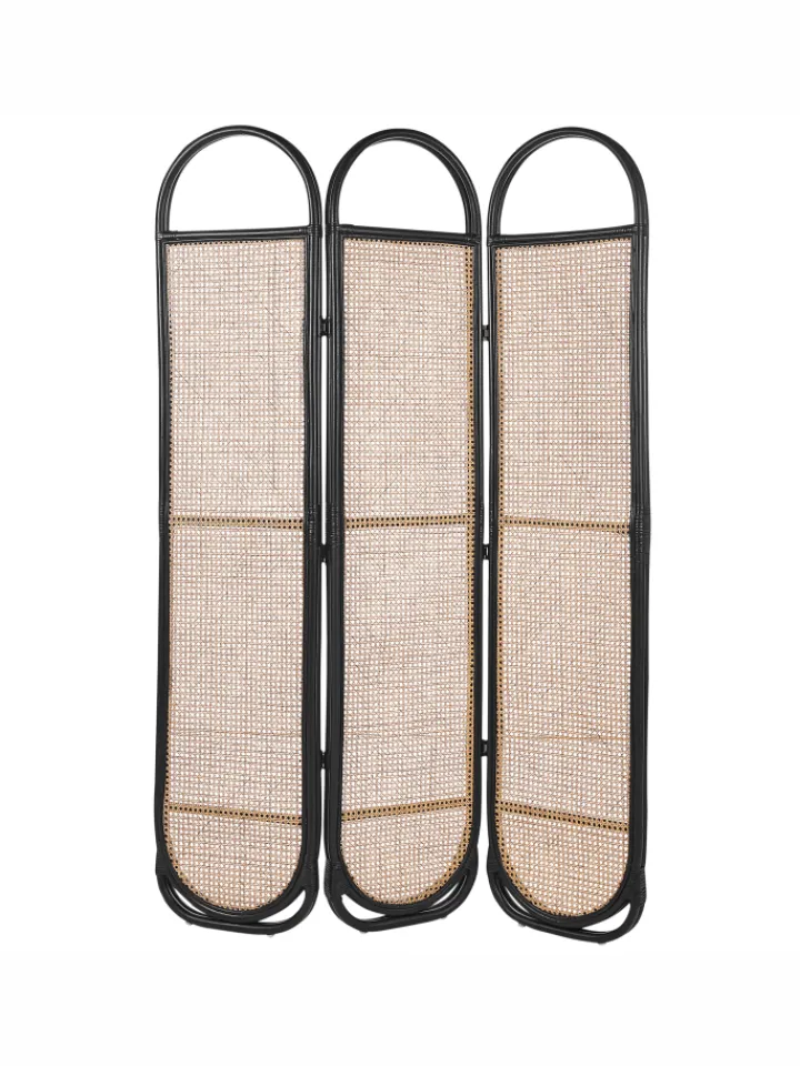 Beliani Paravents<Paravent CORTONA in /Braun/Schwarz - (W) 118 x (H) 180 x (L) 3 cm