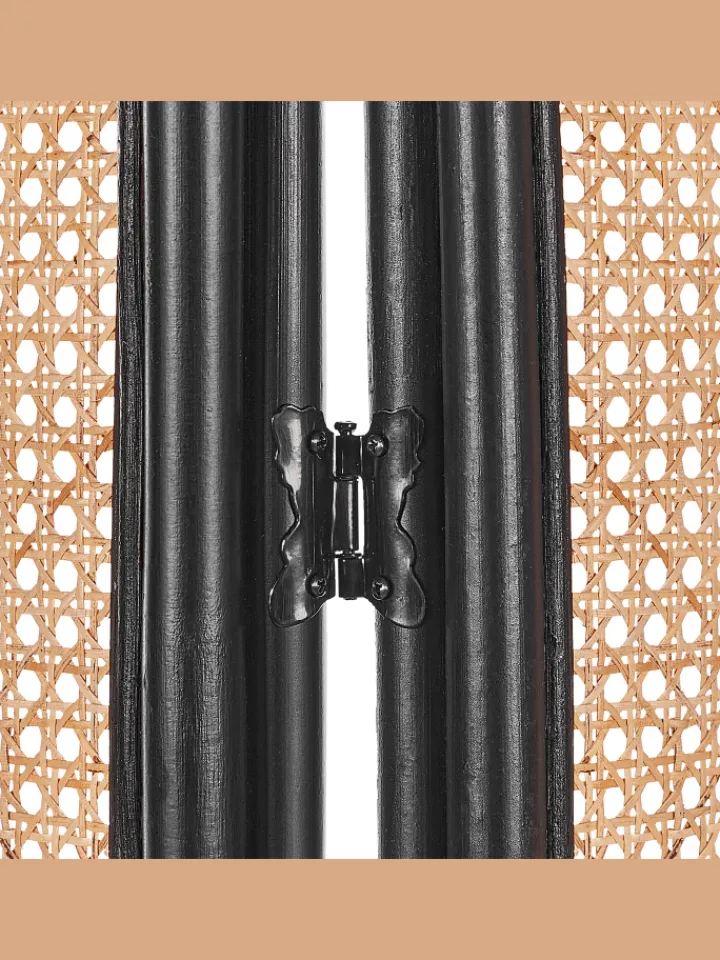 Beliani Paravents<Paravent CORTONA in /Braun/Schwarz - (W) 118 x (H) 180 x (L) 3 cm