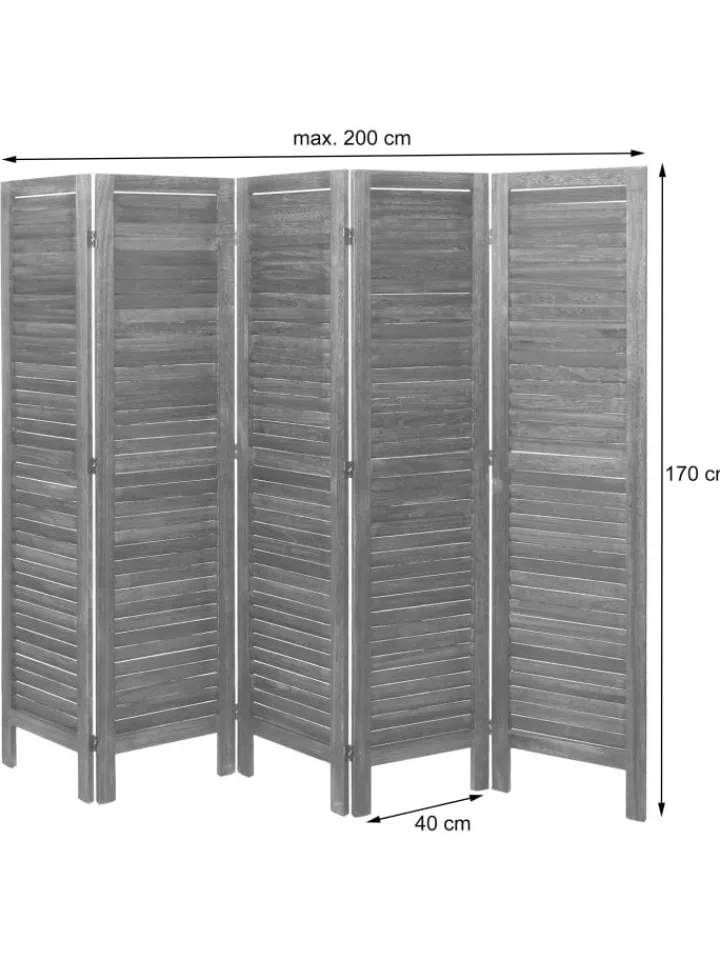 MCW Paravents<Paravent G30 im Shabby-Look, Grau