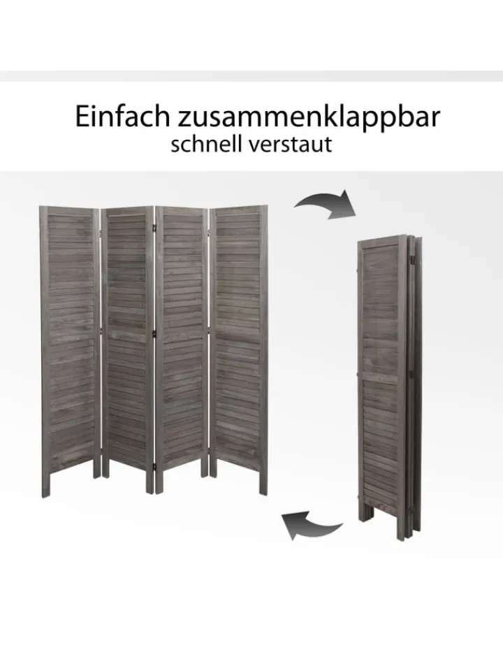 MCW Paravents<Paravent G30 im Shabby-Look, Hellbraun