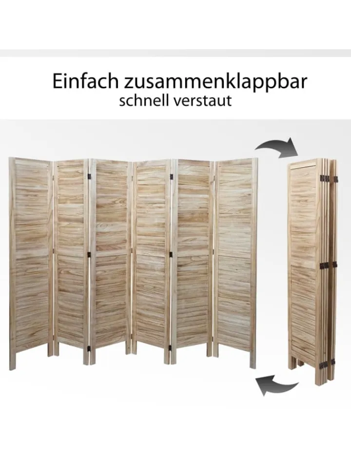 MCW Paravents<Paravent G30 im Shabby-Look, Hellbraun