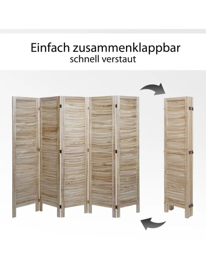 MCW Paravents<Paravent G30 im Shabby-Look, Hellbraun
