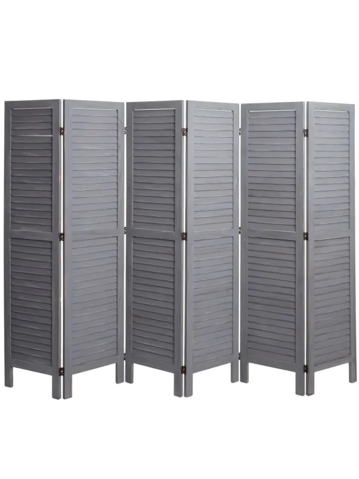 MCW Paravents<Paravent G30 im Shabby-Look, Grau