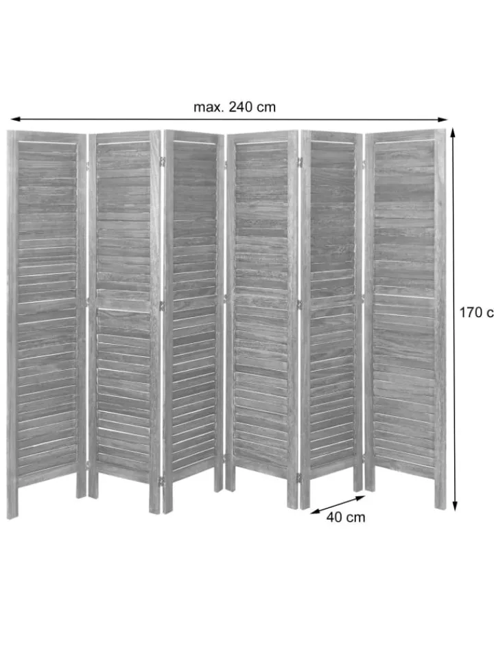 MCW Paravents<Paravent G30 im Shabby-Look, Grau