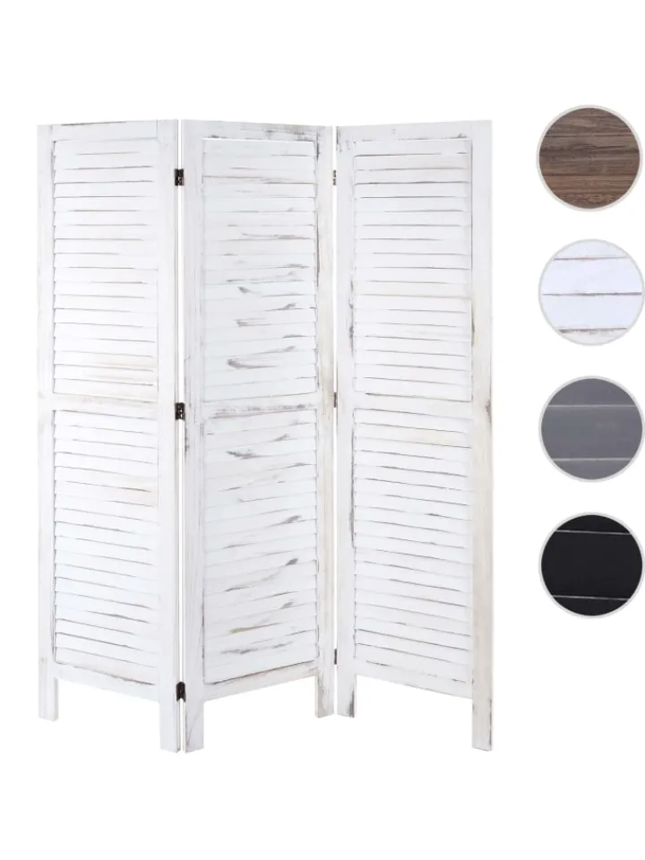 MCW Paravents<Paravent G30, Shabby-Look, Weiß