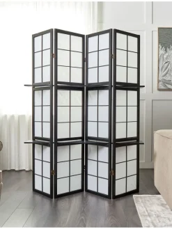 Beliani Paravents<Paravent GOMAGOI in Schwarz - (W) 120 x (H) 170 x (L) 2 cm