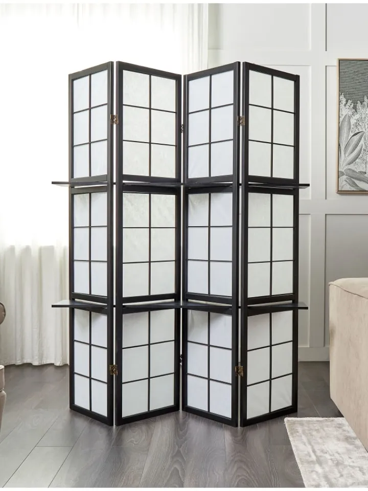 Beliani Paravents<Paravent GOMAGOI in Schwarz - (W) 120 x (H) 170 x (L) 2 cm