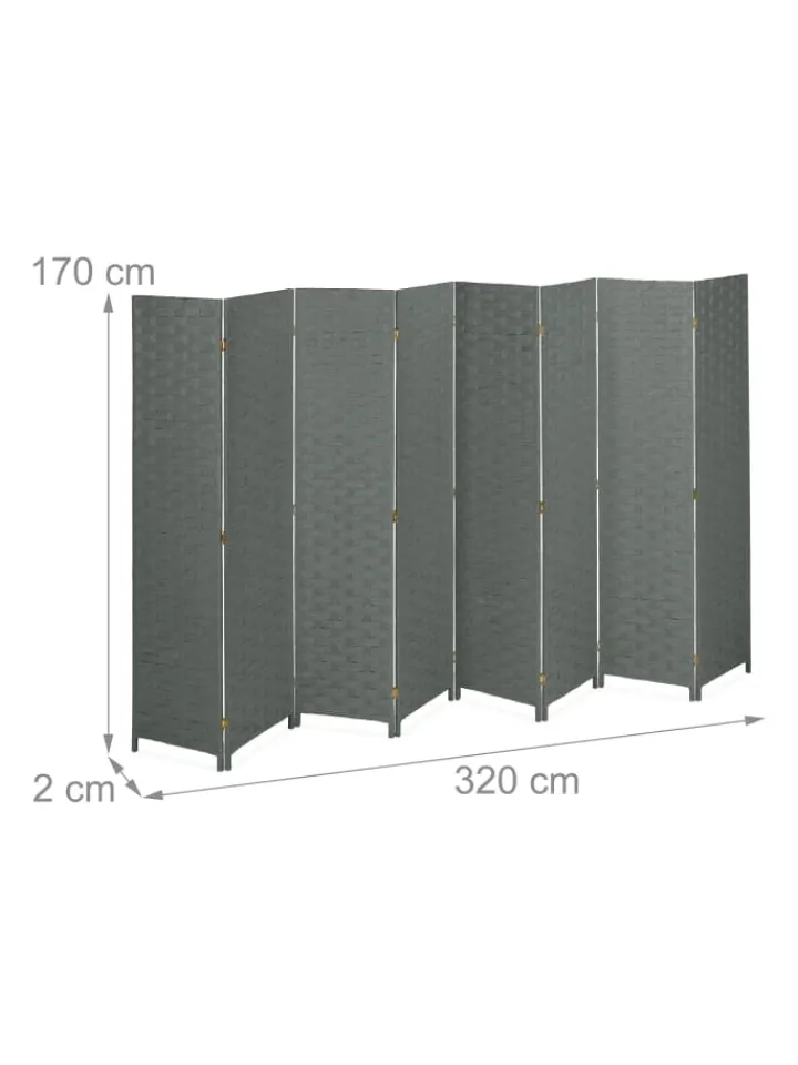 relaxdays Paravents<Paravent in Grau - (B)320 x (H)170cm