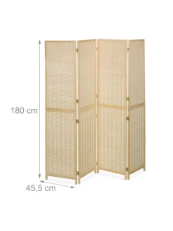 relaxdays Paravents<Paravent in Natur - (B)182 x (H)180 cm