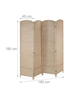 relaxdays Paravents<Paravent in Natur - (B)180 x (H)180cm