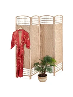 relaxdays Paravents<Paravent in Natur- (B)180 x (H)180 cm