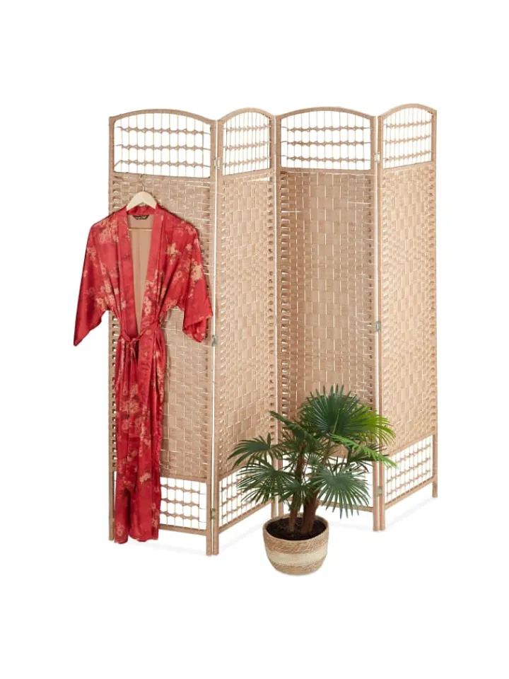 relaxdays Paravents<Paravent in Natur- (B)180 x (H)180 cm