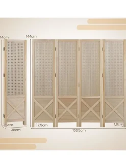 COSTWAY Paravents<Paravent mit Stecktafel in Hellbraun