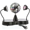 SATISFIRE Lichterketten & Dekobeleuchtung<Party Disco Effekt Spiegelkugel mit 2 Schwanenhals Spots H: 22cm in bunt
