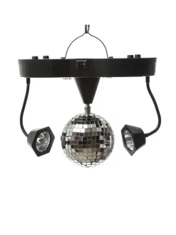 SATISFIRE Lichterketten & Dekobeleuchtung<Party Disco Effekt Spiegelkugel mit 2 Schwanenhals Spots H: 22cm in bunt