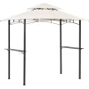 Beliani Gartenmöbel<Pavillon NARO in Beige/Schwarz - (W) 240 x (H) 245 x (L) 148 cm