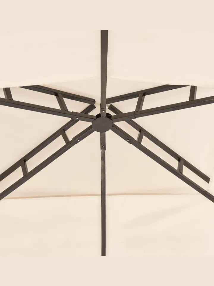 Beliani Gartenmöbel<Pavillon NARO in Beige/Schwarz - (W) 240 x (H) 245 x (L) 148 cm