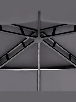 Beliani Gartenmöbel<Pavillon NARO in Grau/Schwarz - (W) 240 x (H) 245 x (L) 148 cm