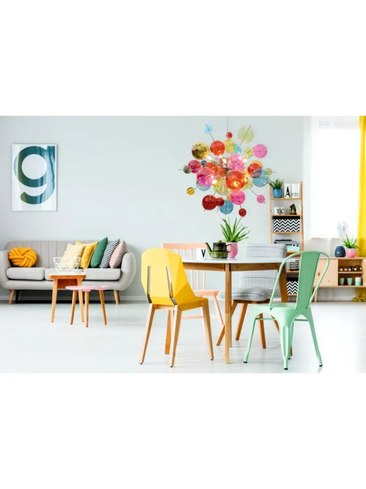 näve Decken- & Hängeleuchten<Pendelleuchte "EXPLOSION" in bunt - (L)65 cm x (B)65 cm x (H)193 cm