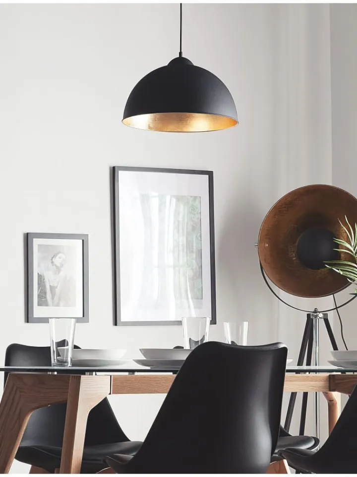 Beliani Decken- & Hängeleuchten<Pendelleuchten CETINA in Schwarz/Gold - (W) 40 x (H) 129 x (L) 40 cm