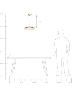 Beliani Decken- & Hängeleuchten<Pendelleuchten GEORGES in Gold - (W) 59 x (H) 146 x (L) 59 cm