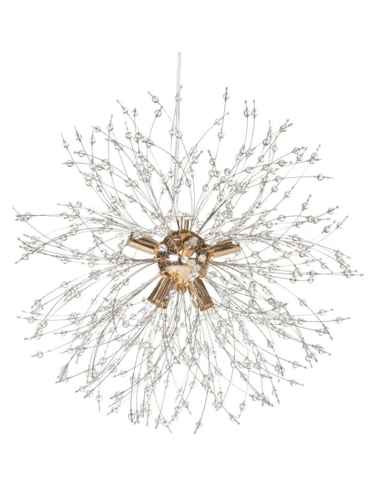 Beliani Decken- & Hängeleuchten<Pendelleuchten TOROLA in Gold/Transparent - (W) 56 x (H) 192 x (L) 56 cm