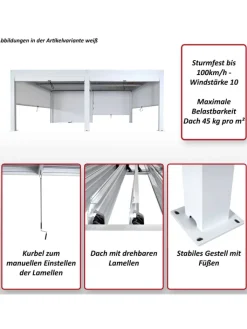 MCW Gartenmöbel<Pergola L46 11cm-Alu-Gestell, sturmfest, Anthrazit