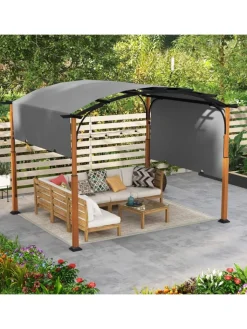 COSTWAY Gartenmöbel<Pergola mit ausziehbarem Dach 3,6x3m in Grau