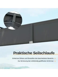 COSTWAY Gartenmöbel<Pergola mit Schiebedach 3,1x3,1m in Grau