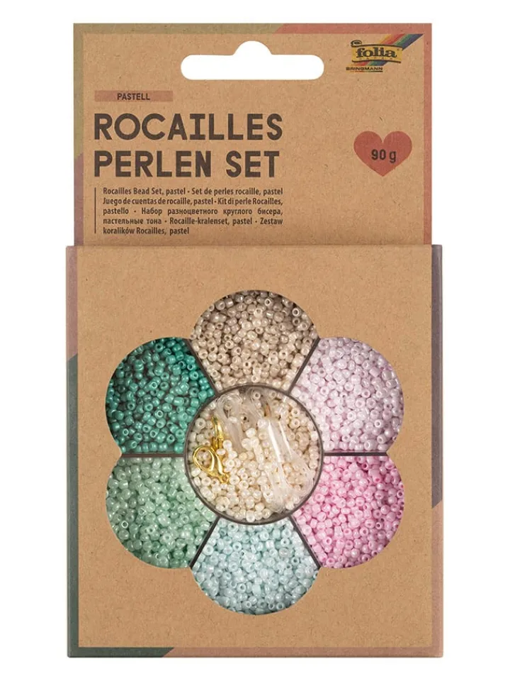 folia PAPER Kreativbedarf & Do-It-Yourself<Perlen-Bastelset in Türkis/ Rosa - 90 g