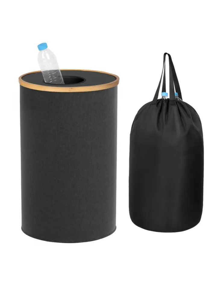 relaxdays Mülleimer<Pfandflaschen Sammelbehälter in Schwarz - 100 l