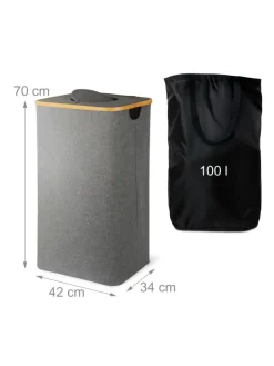 relaxdays Mülleimer<Pfandflaschen Sammelbehälter in Grau – 100 l