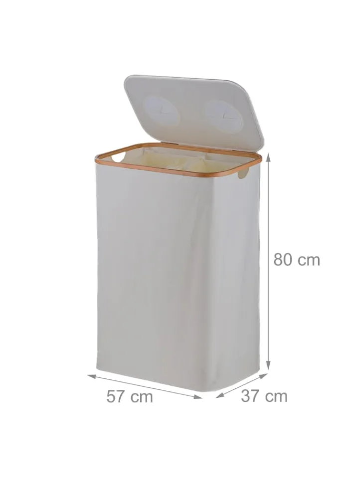 relaxdays Mülleimer<Pfandflaschen-Sammelbehälter in Beige - 170 Liter