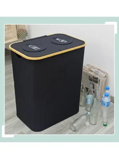 relaxdays Mülleimer<Pfandflaschen-Sammelbehälter in Grau - 170 Liter