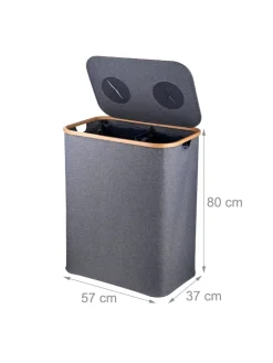 relaxdays Mülleimer<Pfandflaschen-Sammelbehälter in Grau - 170 Liter