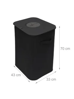 relaxdays Mülleimer<Pfandflaschen-Sammelbehälter in Schwarz - 100 l